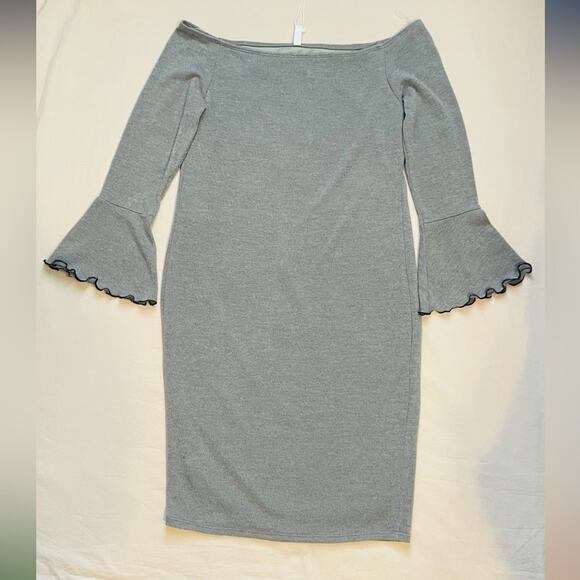 NWT Pinkblush Olive Green Off the Shoulder Maternity Sweater Dress Size Medium - Picture 1 of 6